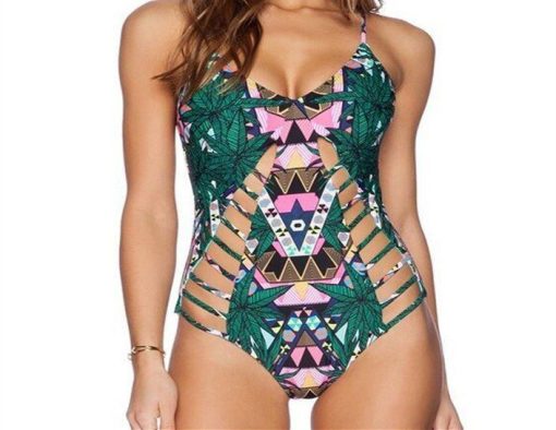 Brazilian Swimsuit Green Straps one pieces and for casual wear