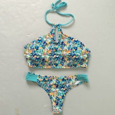 Buy this Brazilian Bikini Aqua Floral Aqua Straps at the BumBum Store