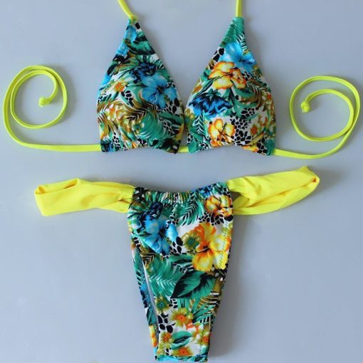 Buy this Brazilian Bikini Aqua Green Yellow Straps at the BumBum Store