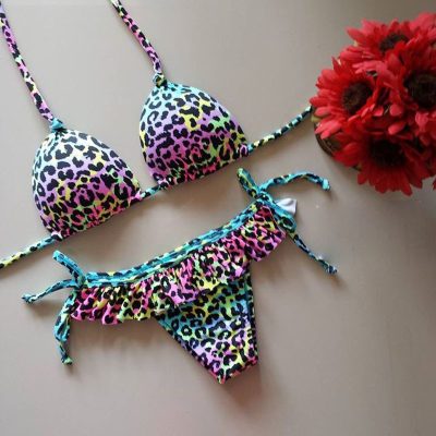 Buy this Brazilian Bikini Colourful Leopard Print Frills at the Bumbum Store