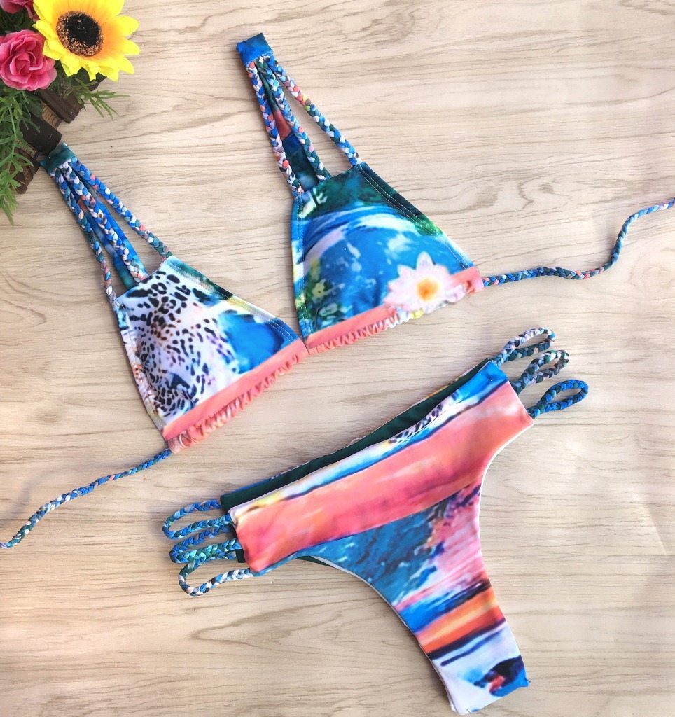 Brazilian Bikini Colourful Triple Cord Straps | At the Bumbum Store