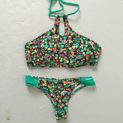 Buy this Brazilian Bikini Green Floral Green Straps at the BumBum Store