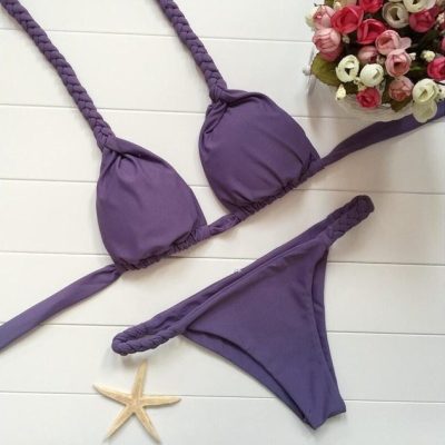 Buy this Brazilian Bikini Plain Purple Crochet Straps at the BumBum Store