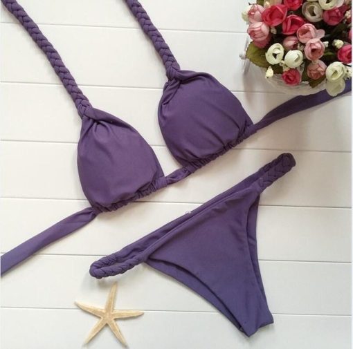 Buy this Brazilian Bikini Plain Purple Crochet Straps at the BumBum Store