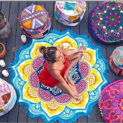 Buy this Brazilian Colourful Beach Mat in Blue at the BumBum Store